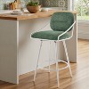Art Leon Comfortable Fabric Mid-century Modern Swivel Barstool with Wood Back and Metal Frame - 4 of 4