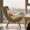 Planet 37.5" High Back High-End Velvet and Ultra-Soft Cushioning Upholstered Chaise Lounge Chaise and Ottoman Foot Rest Set-Maison Boucle - 2 of 4