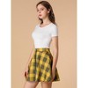Allegra K Women's Plaid A-Line Zip Up High Waisted Skater Skirt - 4 of 4