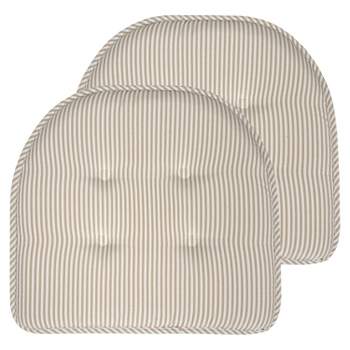Pinstripe U Shaped Memory Foam 17" x 16" Chair Cushions by Sweet Home Collection™