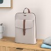 CLUCI Leather Laptop Backpack for Women 15.6 inch Computer Backpack Stylish Travel Backpack Purse for Women Work Daypack Bag Off-white with brown - 2 of 3