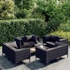 vidaXL Patio Lounge Set Outdoor Sectional Sofa Set with Table, Poly Rattan, Dark Grey - 2 of 4