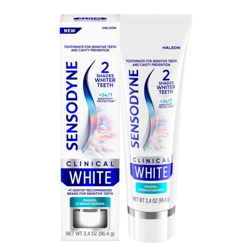 Sensodyne Clinical White Enamel Strengthen Toothpaste - 3.4oz, 1 of 6