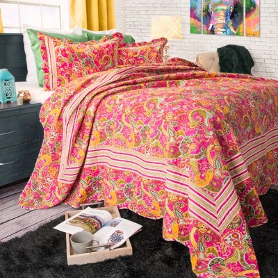 Hastings Home 3 Piece Paisley Quilt Set - King