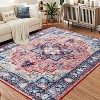 Boho Vintage Print Washable Area Rug,Easy-Cleaning Washable Floral Print Rug with Low-Pile,Non-Shedding,Non-Slip Soft Accent Indoor - 2 of 4
