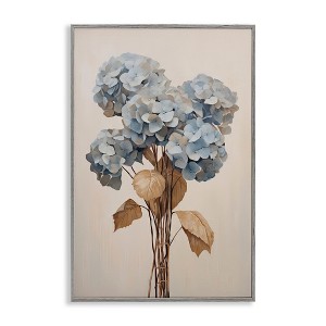 Stupell Industries Vintage Blue Hydrangea Framed Giclee Art, Gray, 16" x 24" - 1 of 4