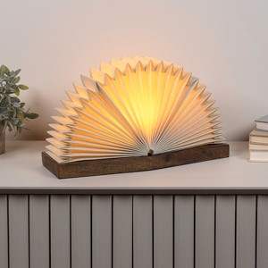 JONATHAN Y Darla Modern Art Deco Paper Half Pleated Fan LED Table Lamp - 1 of 4