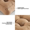 ARTPLAN Outdoor Seat Cushion, Square Thick Tufted Pure Chair Cushion for Patio Wicker Chair with Tie, Set of 2,19"x19"x5" - 4 of 4