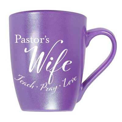 Elanze Designs Pastor's Wife Teach Pray Love Passion Purple 10 ounce New Bone China Coffee Cup Mug
