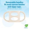 LunaLulinlk Narrow Sippy Bottle, 100% Silicone Handle/Spout, 8oz/250ml, 6m+, Light Pink/Ecru, 2 Pack - 3 of 4