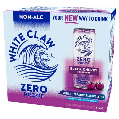 White Claw Zero Proof Black Cherry Cranberry Non-Alcoholic Seltzer - 6pk/12 fl oz Cans