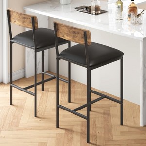 3-Piece Pub Table Set for 2 with 2 Upholstered Chairs & 3 Storage Shelves,Compact Kitchen Dining Set for Small Spaces Apartments Breakfast Nook - 1 of 4