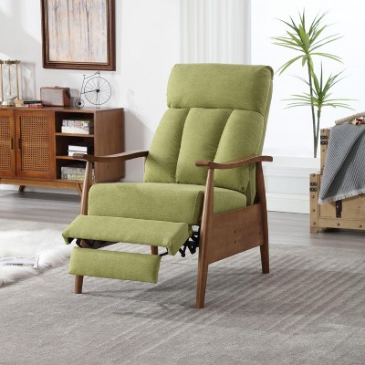 CAVINAS Modern Recliner Accent Chair,Adjustable  Lounge Chair with Footrest,Solid Wood Frame Armchair for Living Room,Home Theater