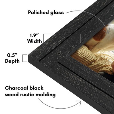 Rustic Charcoal Black 6x8 Farmhouse Picture Frame