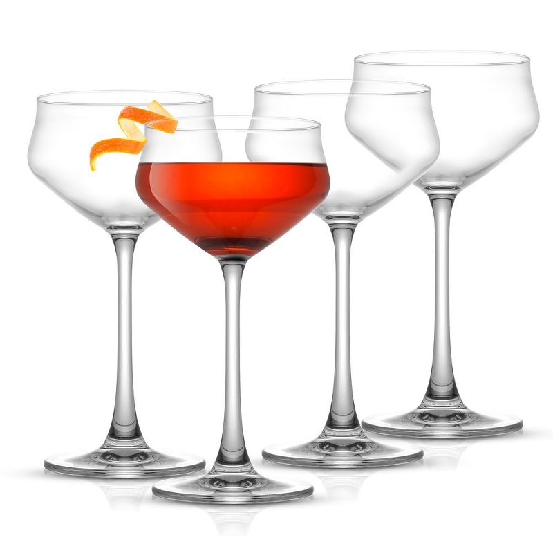 JoyJolt Bloom Coupe Crystal Glasses - Set of 4 Cocktail Martini Bar Glasses - 9.2 oz, 4 of 10