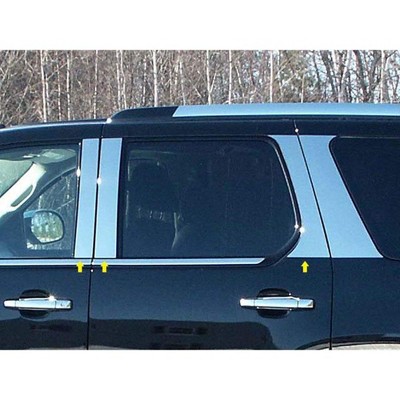 QAA is Compatible with 2007-2014 Cadillac Escalade 6 Piece Stainless Pillar Post Trim PP47256