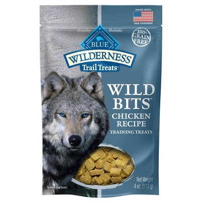 Photo 1 of 4 pk Blue Buffalo Wilderness 100% Grain-Free Wild Bits Chicken Recipe Dog Treats - 4oz bb oct 27 2021