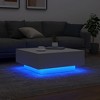 vidaXL Coffee Table with LED Lights White 31.5 in.x31.5 in.x12.2 in. - 4 of 4