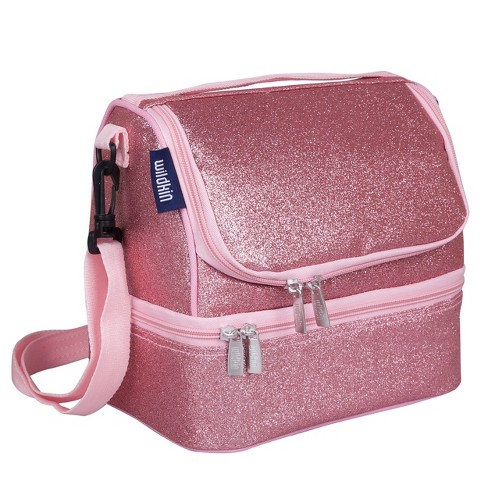 Diamond Weave Insulated Lunch Box - Pastel Pink 