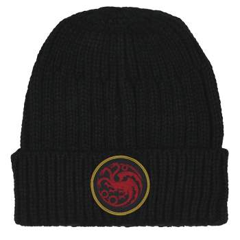 Game Of Thrones: House Of The Dragon Beanie Targaryen Yarn Knit Beanie Hat Cap Black
