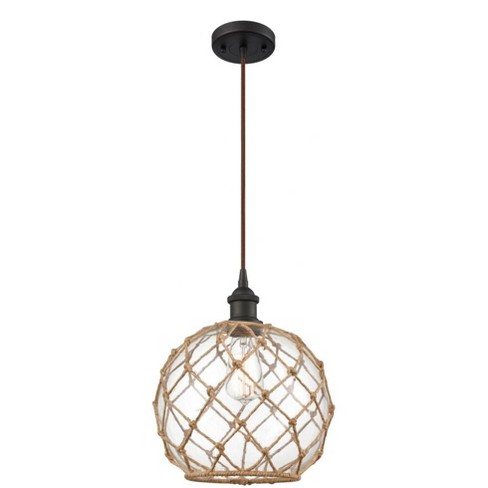 Innovations Lighting Farmhouse Rope 1 - Light Pendant in  Oil Rubbed Bronze - image 1 of 1