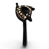 Slickblue Women’s Mask Design Ring – IP Black Stainless Steel with Metallic Light Gold Synthetic Crystal, size 5-10 - 4 of 4