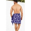 LA LEELA Men's Beach Sarong Cover Up Swimwear Wrap One Size Palm Tree Royal Blue - 2 of 4