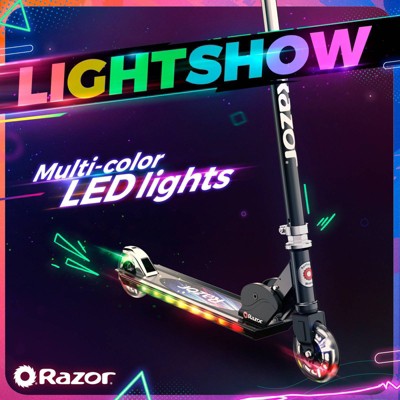 Black Aluminum LED Light-Up Kick Scooter