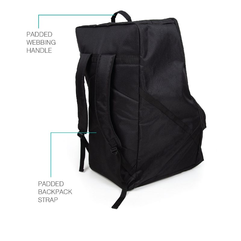 Belle Backpack Car Seat Travel Bag, Black, 5 of 8