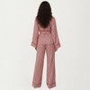 Anna-Kaci Lounge Women's Printed Satin Pajama Set with Long Sleeve Wrap Top Self-Tie Waist and Full-Length Relaxed Fit Lounge Pants - 4 of 4