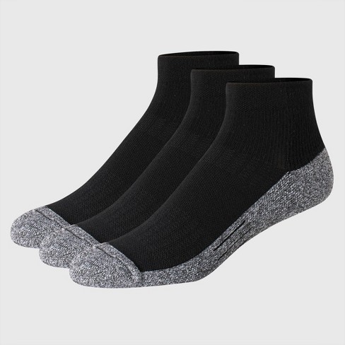 Hanes Mens 12 Pair X-Temp Cushioned Low Cut Socks Size 6-12 Black
