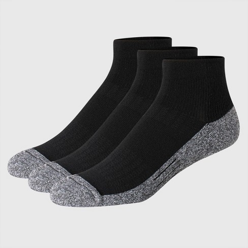 Hanes Premium Men's Cushioned Ankle Socks 3pk - Black 6-12 : Target