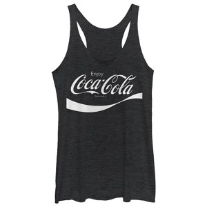 Women's Coca Cola Enjoy Logo Cursive Racerback Tank Top - 1 of 3