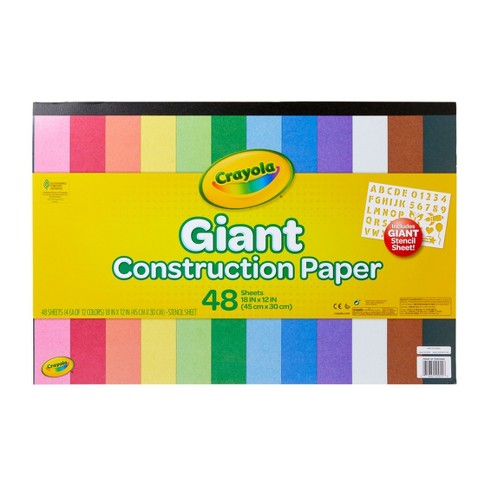 Crayola 48-Sheet Giant Construction Paper with Stencil 12-Color - image 1 of 3