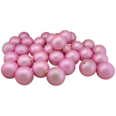 Northlight 32ct Shatterproof Matte Christmas Ball Ornament Set 3.25" - Pink