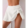 Eomenie Women's High Waisted Swim Skirt Tummy Control Bikini Bottoms Side Tie Knot Bathing Suit Bottom with Built-in Panty - 2 of 3