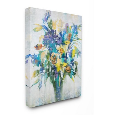 Stupell Industries Distressed Bouquet Spring Flowers Blue Yellow Green ...
