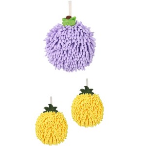 REGALWOVEN 3 Pack Soft Absorbent Fuzzy Hand Towel Set for Bathroom, Home Decor 6" x 6" - 1 of 4
