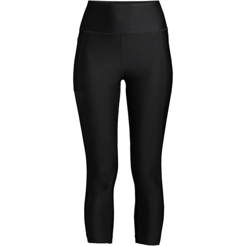 Lands' End Women's Plus Size Chlorine Resistant High Waisted Modest Swim  Leggings with UPF 50 - 1x - Black