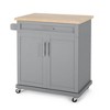 Kitchen Island Cart, Rolling Kitchen Island Side Table With Towel Rack, 2 Door, 32" Width Kitchen Cart, Kitchen Island For Kitchen, Dinning Room - 3 of 4