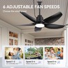 Airsurfer Black Waterproof Outdoor Ceiling Fan with 3 Color LED Light and Remote,Quiet Dc Motor,Ceiling Fan With Cord For Patios Porch Pergola - 4 of 4