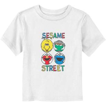 Toddler's Sesame Street Four Circle Primary Colors Grid T-Shirt