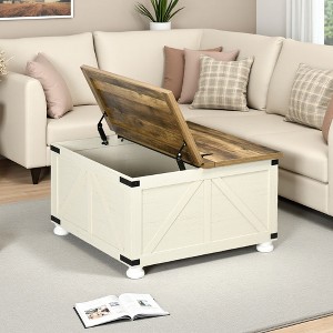 31.5" Square Farmhouse Storage Coffee Table - 1 of 4