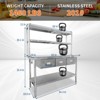Stainless Steel Table with Overshelves, Commercial Kitchen Prep Table with 3 Drawer, Utility Work Table Workbench for Kitchen Restaurant - 2 of 4
