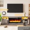 CuisinSmart  TV Stand with LED Light (Up to 75" TVs), 70" Modern Wood Media TV Console with Storage Cabinet for Living Room (Fireplace Not Included) - 3 of 4