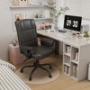 VECELO Ergonomic Leather Office Chair, Adjustable Swivel Desk Chair with Armrests & Lumbar Support, Black/Brown - 4 of 4