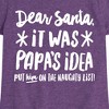 Girls' - Instant Message - Dear Santa It Was Papas Idea Christmas Fitted Short Sleeve Graphic T-Shirt - 2 of 4