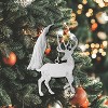 Slickblue Reindeer Ornament with Scroll Design - Polished Nickel, White Tassel, Holiday Tree Keepsake Gift - 2 of 3