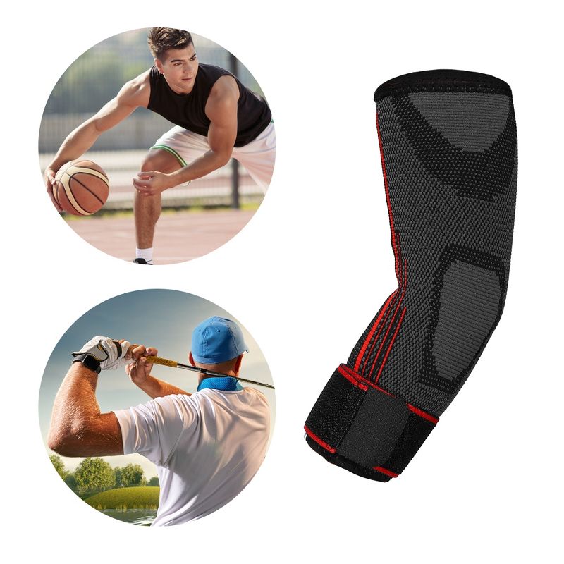 Unique Bargains Elbow Pads Elbow Brace Protector Tightening Breathable for Sports 1 Pair, 2 of 7