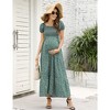 LXT-Women's Square Neck Ruffle Layered Smocked Maternity Dress - 3 of 4